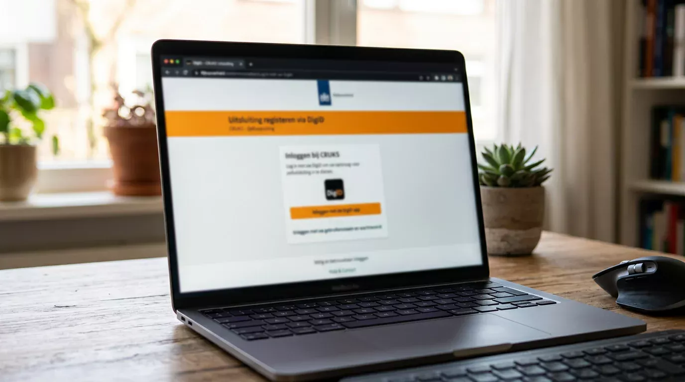 DigiD inlogscherm voor Cruks zelfuitsluiting registratie sportweddenschappen