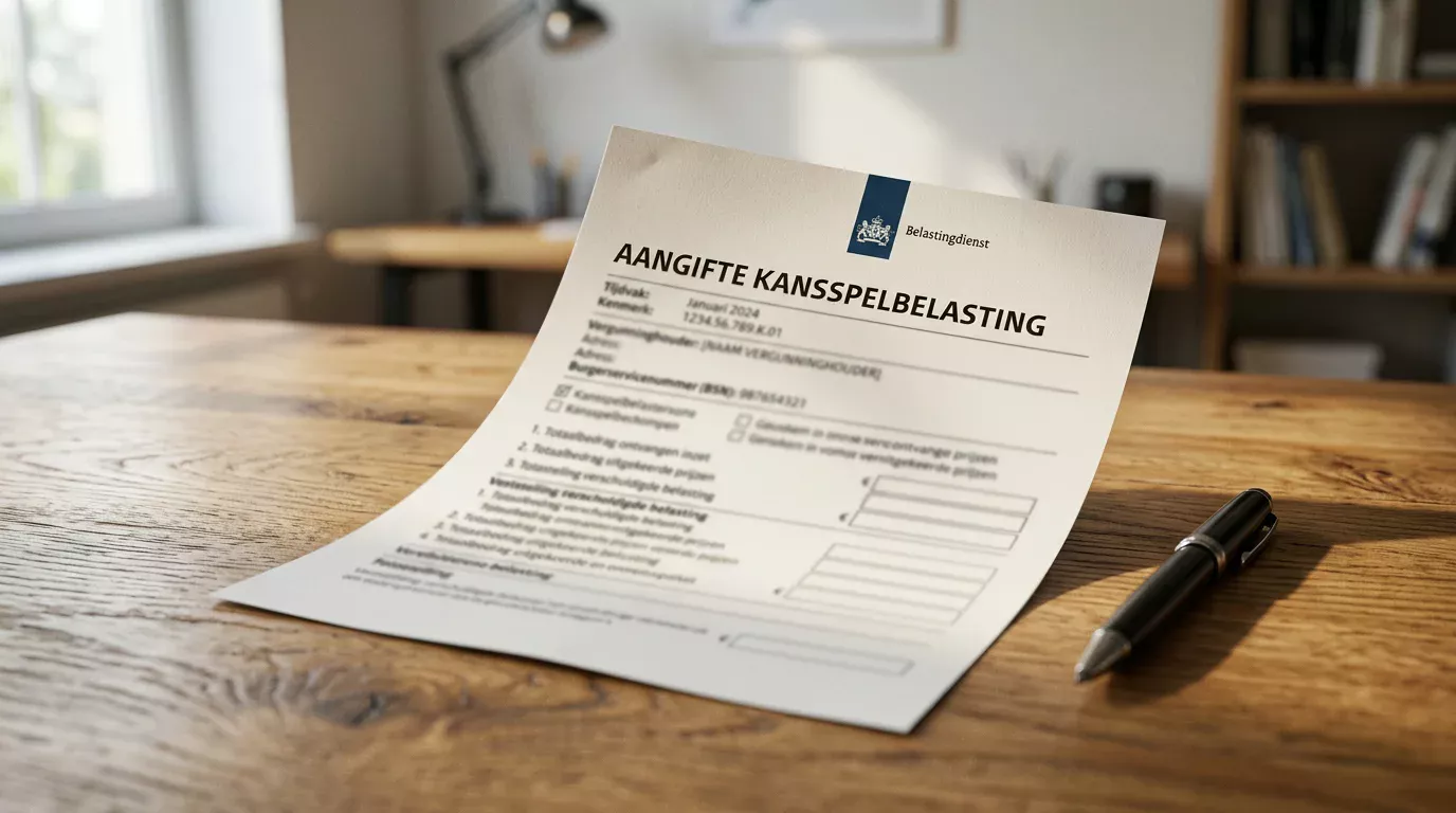 Officieel Nederlands belastingdocument over kansspelbelasting voor sportwedden in 2026